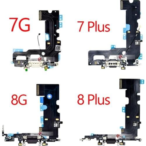For iPhone 7G 7 8G 8 Plus X Charging Port Dock Connector Headphone Audio Jack+ Microphone Flex Cable Replacement