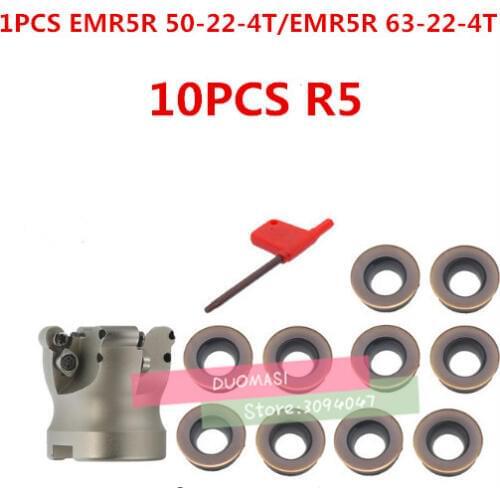 EMRW 5R 50 22 4T EMRW 5R 63 22 4T EMRW 5R 80 27 5T EMR 5R 100 32 6T face mill milling cutter cnc milling tools for round inserts