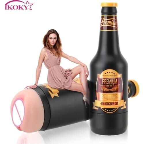 IKOKY Male Masturbator Cup Realistic Tip of Tongue and Mouth Vagina Pocket Pussy Blowjob Stroker Vibrating Oral Sex Toy For Men