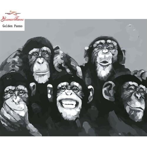 Golden panno,Full square DIY 5D Diamond Painting Monkey Cross Stitch Diamond Embroidery Patterns rhinestones Diamond Mosaic wall