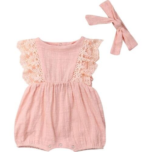 0-24M Baby Girls Clothing Girl Lace Ruffles Romper Kids Bodysuit Newborn Jumpsuit Kid Outfits Newborn Clothes Summer Costumes
