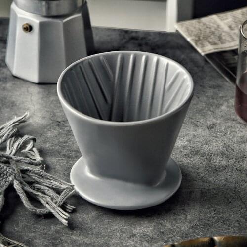 Tapered Three-hole Funnel V60 Cafe Restaurant Striped Coffee Leaking Cup Ceramic Coffee Filter Give Someone A Birthday Present