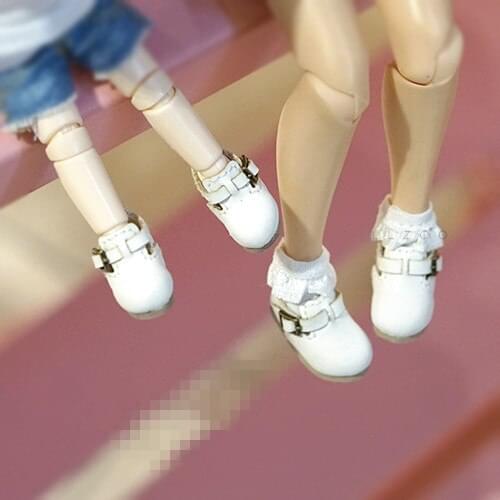 OB11 doll shoes are suitable for 1/12 size fashion all-match round head buttoning small shoes beans shoes white deep coffee etc
