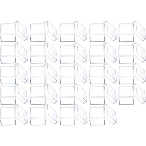 24 Pcs Square Transparent Plastic Packing Box Candy Box Jewelry Box Party Gift Birthday Gift Box
