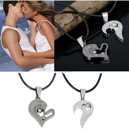 Trendy Lovers Pendant Choker Necklace Stainless Steel Chains Necklace Exquisite Collier Valentines Day Couples Jewelry Gifts