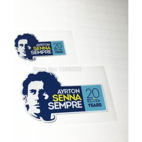 Pack of 2PCS Motorcycle Helmet Bike Car Sticker Decals for 20 Anniversary Forever SENNA
