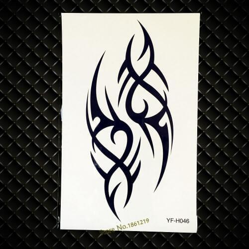New Design Fake Black Tattoos Sexy Temporary Tatoo 19x12CM Flash Body Art Tattoo Stickers Big Size Henna Metal Bling for Men