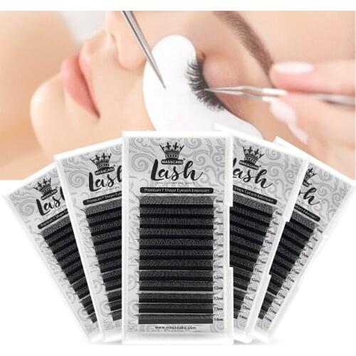 Wholesale High Quality Eyelash Extensions Natural Soft Premium Mink Matt Black Y Type False Eyelashes For Solon Lash Supplies