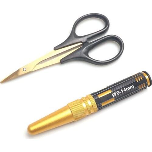 Hole Opener Reamer Drill 0-14mm Puncher & Car Shell Scissors Metal Steel for RC Car Ship Aircraft Model DIY Tools Rc Car Parts