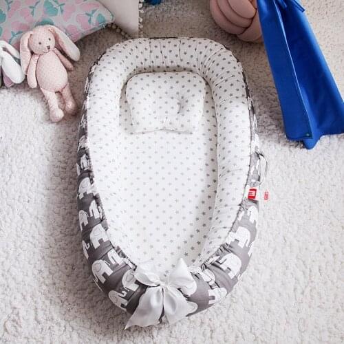 Folding Baby Sleep Nest Removable Portable Newborn Protector Crib Cotton Infant Cradle Cot