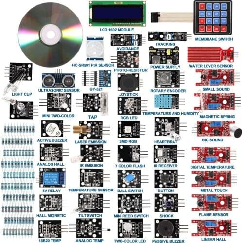 45 in 1 Sensors Modules 16 Kinds Starter Kit For Arduino Raspberry Pi 37 in 1 Sensor kit With Box DIY UNO R3 MEGA2560