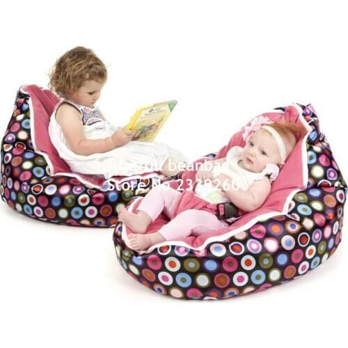 COVER ONLY, NO FILLINGS - Pink balls Babyinfant Bean Bag Snuggle Bed Portable Seat Without stuffed beans