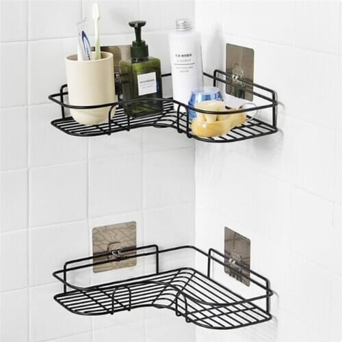 Corner Bathroom Shelves Storage Wall Mounted Durable Shower Caddy Organizer Rack for Kitchen Toilet Shower Dorm Adhesive Hook