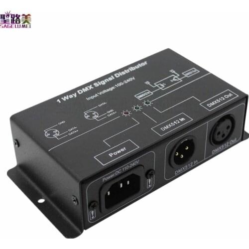 AC 100V-240V DMX121 DMX LED amplifier Splitter DMX signal repeater 1CH 1 output port DMX signal distributor 1Channel DMX output