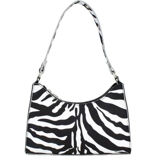 Women Zebra Patterned Baguette Bag Shoulder Tote Design Fashion 2021