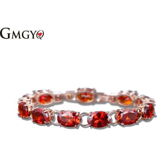 GMGYQ Pulseras Mujer Moda 2018 Rose Gold Cnbic Zirconia Bracelet For Women Bohemian Fashion Jewelry Womens Accessories