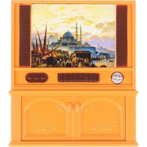 1:12 Dollhouse Miniature European Classical TV Model Furniture Accessories Toys