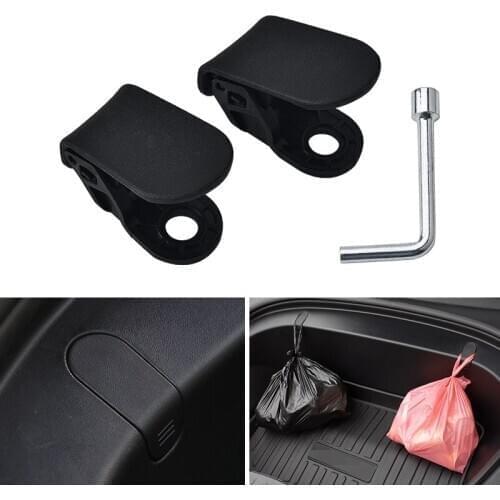 2 Pcs Auto Front Trunk Hook ABS Front Trunk Hook Car Pendant Clip For Tesla Model 3 2017-2019 Interior Accessories Black