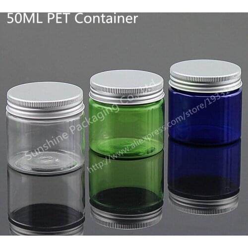 20 x 50g Colorful Cream Jar, 50cc PET Jar, Cream Bottle With Aluminum Lids, Different Size With The Previous Jar