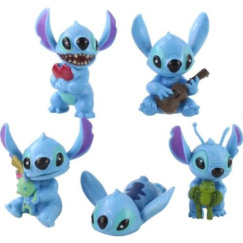 3-9.5cm 5pcs/Lot Disney Lilo & Stitch PVC Action Figure Model Toys Anime Decoration Mini Doll