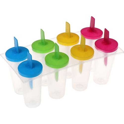 8Pcs Kitchen Gadget Cylindrical Ice Mold DIY Ice Cream Lolly Maker Mould Frozen Popsicle Yogurt Mold Home DIY Ice Cream Mold