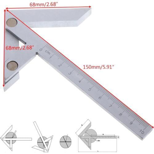 AIMOMETER Centering Square 100*70mm Gaging Center Gauge Round Bar Marking Center Finder