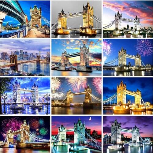 Diamond Embroidery Landscape Cross Stitch SquareRound Diamod Painting Kits Bridge Picture Rhinestones Sale Handicraft Hoem Decor