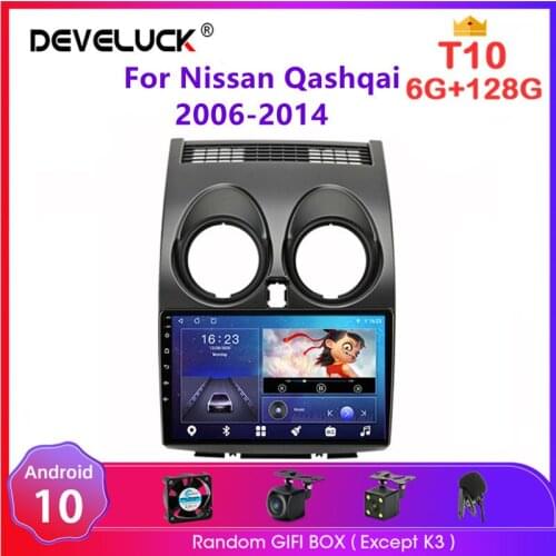 Android 10.0 6G+128G 2 Din Car Radio GPS Navigation Multimedia Video Player For Nissan Qashqai 1 J10 2006-2014 Car Stereo Playe