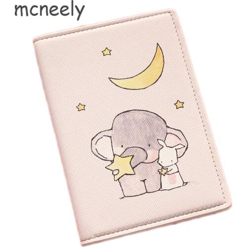 Elephants and White Rabbits Passport Holder 2020 Dedicated Cartoon Travel Passport Case ID Card Cover Holder Protector Organizer