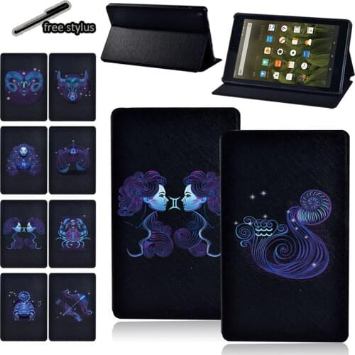 For Amazon Fire 7(5th/7th/9th)/Fire HD 8 Plus/HD 10 (5th/7th/9th)/HD 8 (6th/7th/8th) Gen Tablet Case Cover + Stylus