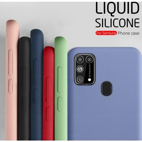 For Samsung M31 Case Plain Liquid Silicone Soft Phone Cover For Samsung Galaxy M31 M 31 6.4" SM-M315F/DS Camera Shockproof Coque
