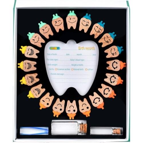 Wooden Baby Tooth Box Milk Teeth Organizer Storage Collection Boy Girl Souvenir Case Infant Kid Cute Gifts For Children Keepsake