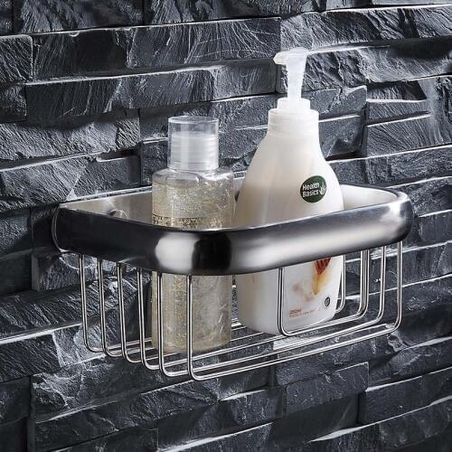 304 stainless steel brushed paper towel roll holder bathroom toilet paper basket storage rack hole punch LO62257