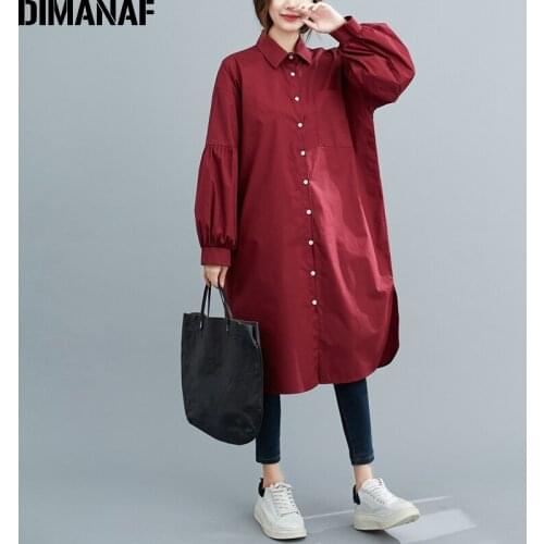 DIMANAF Fashionable Shirt Dresses