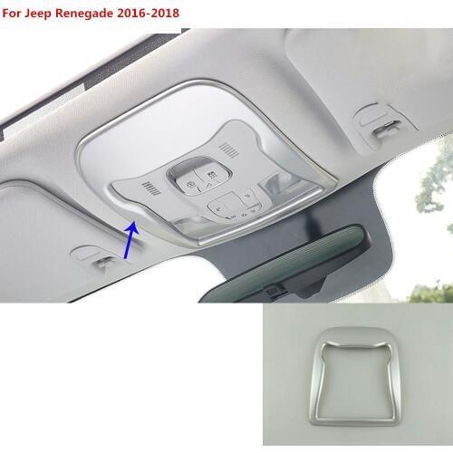 For Jeep Renegade 2016 2017 2018 car ABS chrome front head read reading switch button light lamp frame roof trim part 1pcs