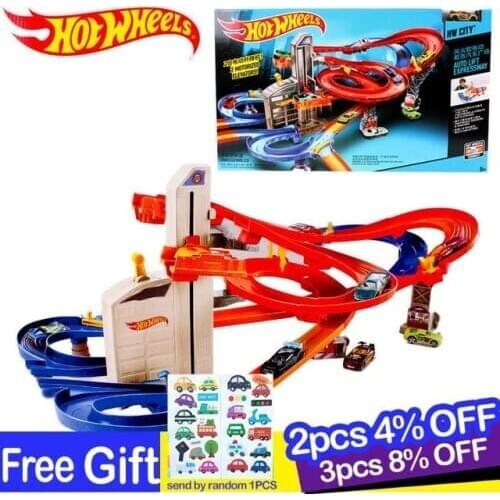 Hot Wheels Roundabout Tracks Kids Toy Electric Toys Square City Miniature Car Model Classic Antique Car Toys for Children CDR08