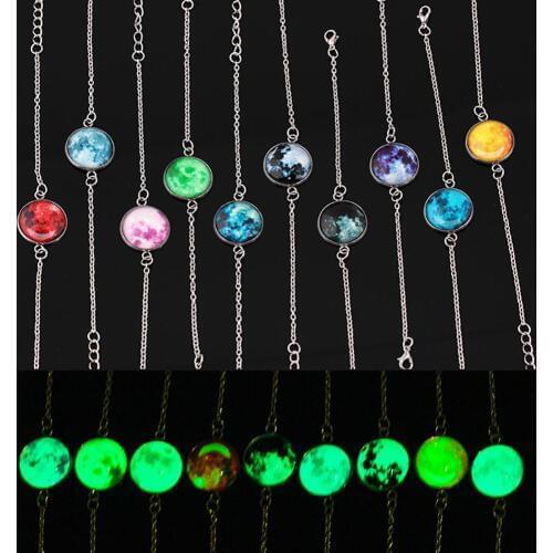 Art Metal Bracelet Men Women Fashion Glass Cabochon Dome Convex Starry Night Jewelry Sunflower Fashion Gift