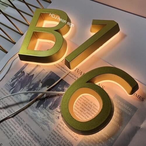 Customize Door Plates Signs Backlight Indoor Numbers 0/9 A/B/C Acryli Stainless Steel Letter Sign Plate Mini Address Number Logo