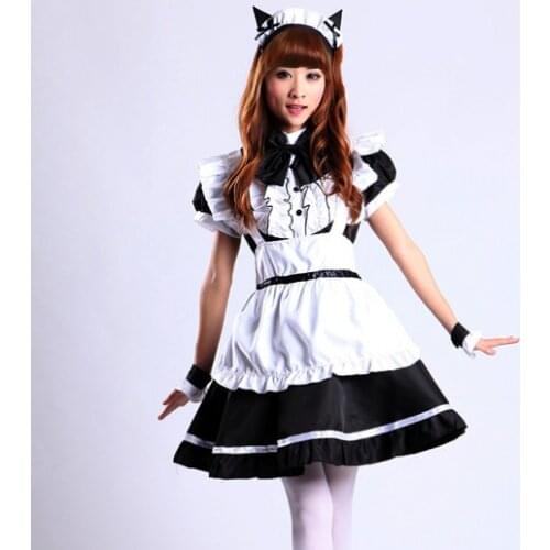 Shanghai Story Cat ears maid cosplay costume clothes pink lolita dress women girl Performance clothing