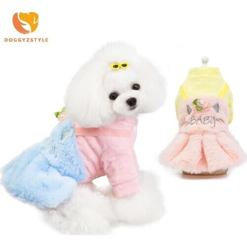 Cute Winter Dog Clothes Dress Puppy Cat Warm Cotton Coat Skirt For Small Large Dogs Chihuahua French Bulldog Dog Pet Products