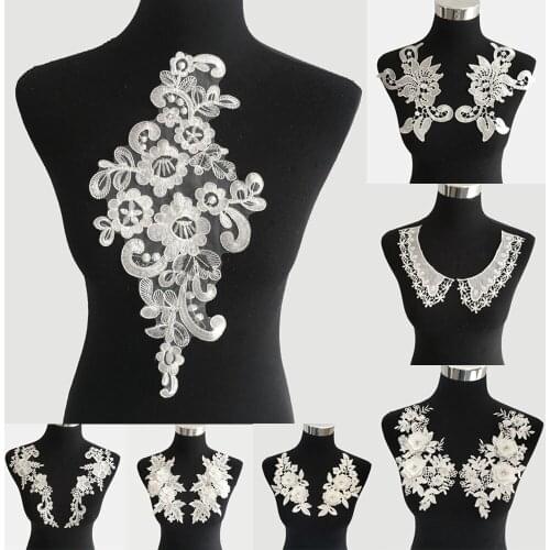 New arrive White 3D flower Sewing Collar DIY Embroidery Lace Neckline Decoration Supplies Clothing Accessories Scrapbooking
