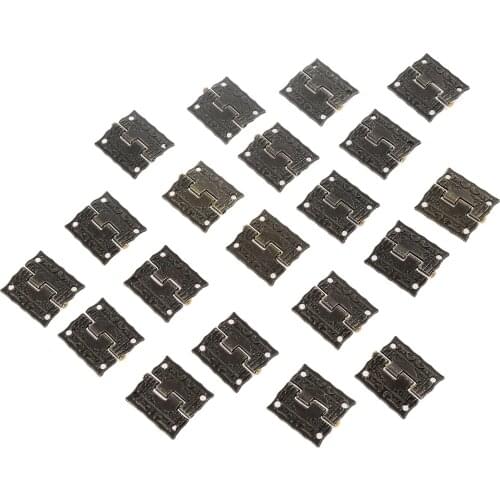20 x Antique Decorative Hinge For Cabinet Door Drawer Jewelry Storage Wooden Box Wine Case Furniture