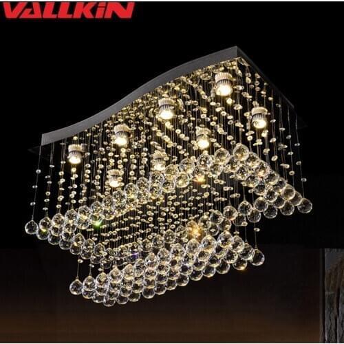 Modern Crystal Chandeliers Lighting Fixtures LED Lustre Chandelier Lamp Pendant Hanging Ceiling Fixtures Luminaire For Living