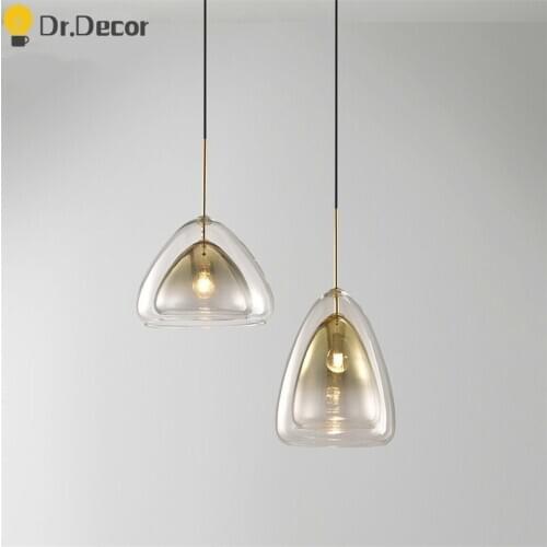 Modern Designer LED Pendant Lights Lighting Dining Room Restaurant Nordic Glass Pendant Lamp Kitchen Hanging Lamp Light Fixtures