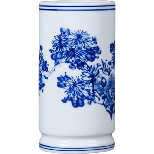 Special gifts blue and White pen container home furnishing articles traditional arts and crafts Chinese Antique Vase