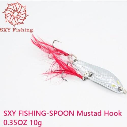 SXY FISHING SPOON Lure fishing Lure SPOON bait 10g Luminous eye Mustad Hook Fly hook Double hook
