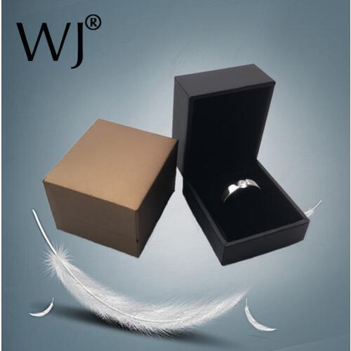 High Quality PU Leather Gift Jewelry Ring Earrings Display Box Holder Wedding Engagement Ring Storage Box Presentation Show Case