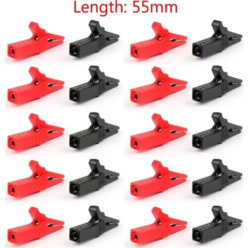 Areyourshop 20PCS 55MM HV Alligator Clip For Banana Plug 4mm Multimeter Pen Cable Probes