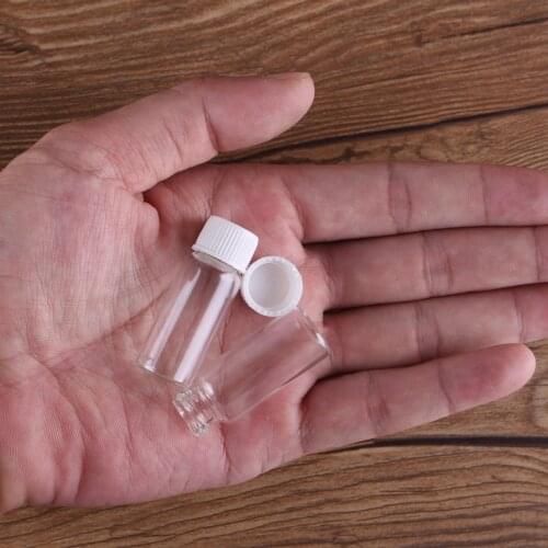 10pcs 4ml 16*40mm Tiny Glass Jars Empty Bottles Jars with white Plastic Lids Potion bottles Glass Drifting Bottle