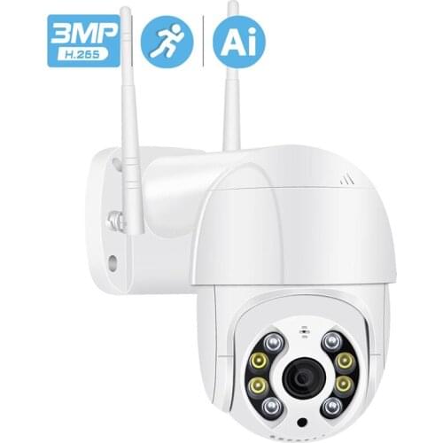 1080P HD 4X Zoom PTZ IP Camera WiFi Outdoor Ai Detection Alert 3MP CCTV Camera Color IR Light Audio Security Surveillance Camera